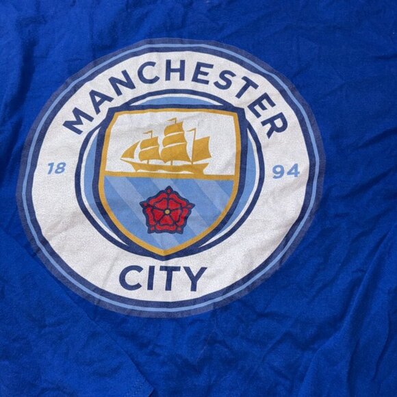 Adult Manchester City F.C. Football Soccer EPL Long Sleeve Tee Shirt Blue XL - Picture 2 of 8
